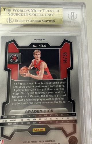 2023-24 Gradey Dick Rookie Blue Shimmer FOTL /35 #134 BGS GEM MINT 9.5