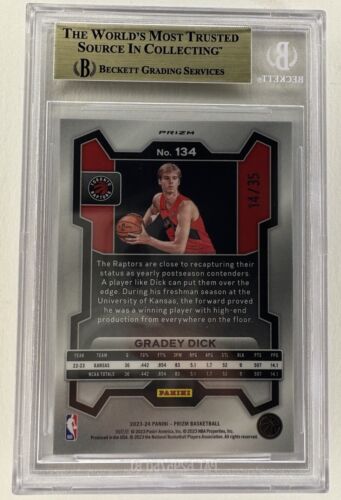 2023-24 Gradey Dick Rookie Blue Shimmer FOTL /35 #134 BGS GEM MINT 9.5