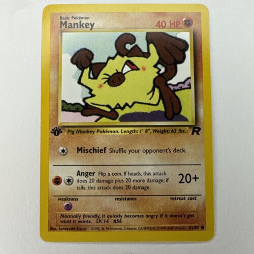 Pokémon Mankey Team Rocket 1st Edition #61 WOTC Mint TCG