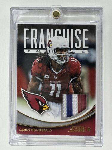 2013 Larry Fitzgerald Score Franchise Fabrics (MEM) 3 Color Patch Thick