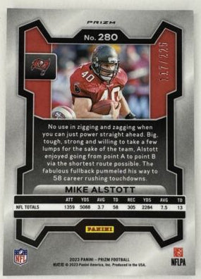 2023 PANINI PRIZM PURPLE PRIZM CRACKED ICE #'D /225 MIKE ALSTOTT