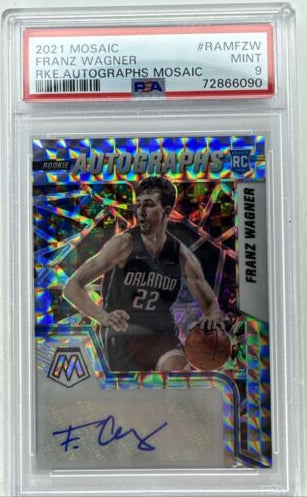 2021 Franz Wagner Mosaic Rookie Autographs PSA 9 Orlando Magic