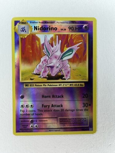 Pokemon TCG Nidorino 44/108 XY Evolutions Reverse Holo Card Nm