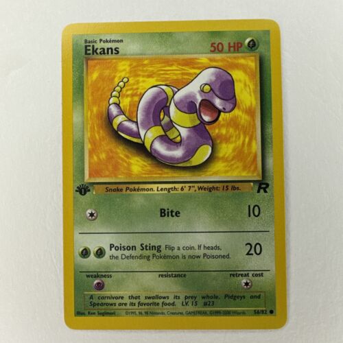 Pokémon Ekans Team Rocket 1st Edition #56 WOTC Mint  TCG