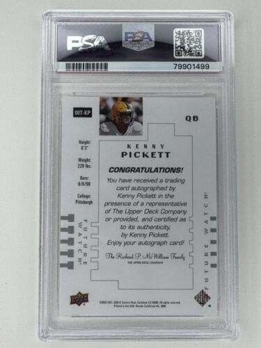 2022 Kenny Pickett Rookie Auto Numbered /299 PSA 10