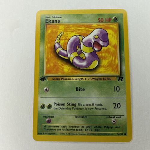 Pokémon Ekans Team Rocket 1st Edition #56 WOTC Mint  TCG