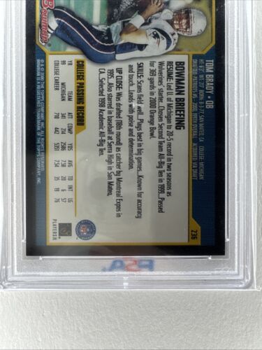 2000 BOWMAN  #236 TOM BRADY ROOKIE RC PSA 8 THE GOAT! TB12