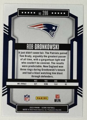 2023 Score Rob Gronkowski Orange Lava /565 New England Patriots