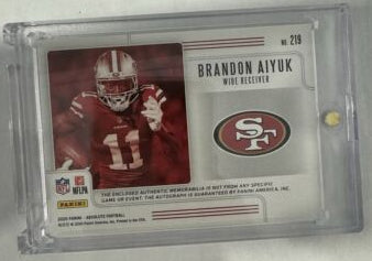 2020 Brandon Aiyuk Rookie Premier Quad Patch Rookie Autograph /50🔥🔥MINT CONDITI