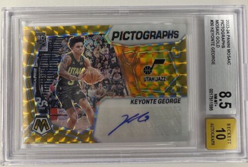 2023-24 Keyonte George Mosaic Rookie Gold /10 Pictographs BGS Auto 10/