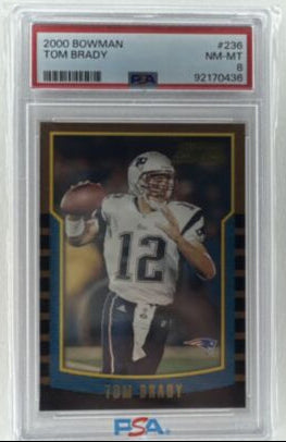 2000 BOWMAN  #236 TOM BRADY ROOKIE RC PSA 8 THE GOAT! TB12