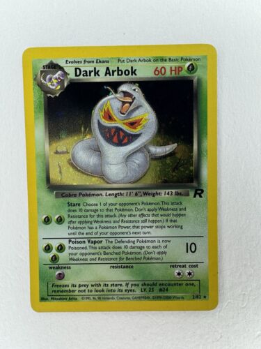 DARK ARBOK Pokemon Card - WOTC  Team Rocket - 2/82  HOLO 🔥