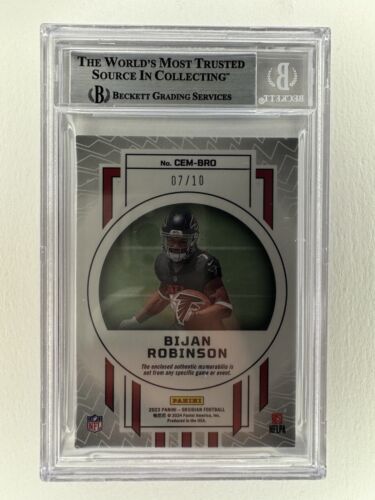 2023 Bijan Robinson Panini Obsidian RC Yellow Etch Patch /10 BGS 8.5 P