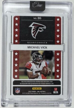 2022 Panini One Sealed Michael Vick Worn Patch On Card Auto /49