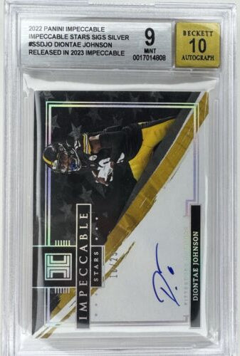 2022 Impeccable Stars Diontae Johnson Silver On Card Auto BGS 9/10