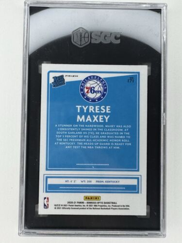 2020 Tyrese Maxey Blue Velocity PRIZM Rookie SGC 9.5