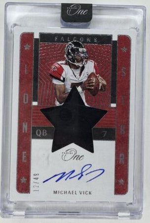 2022 Panini One Sealed Michael Vick Worn Patch On Card Auto /49