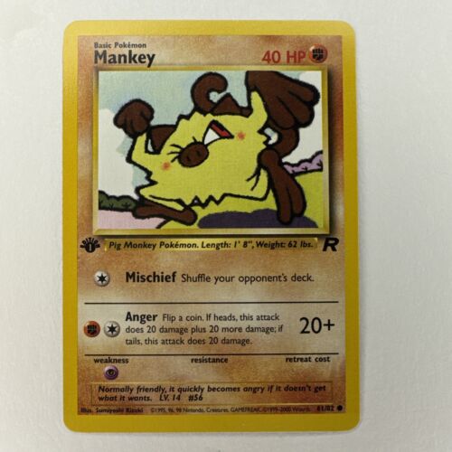 Pokémon Mankey Team Rocket 1st Edition #61 WOTC Mint TCG