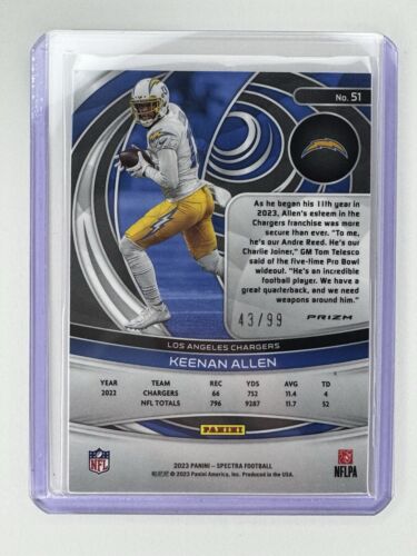 2023 Spectra Keenan Allen Numbered /99 NM+