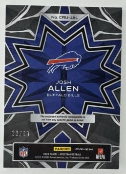 2023 Spectra Josh Allen Crush Patch Numbered /60 Bills