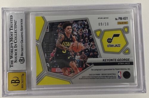 2023-24 Keyonte George Mosaic Rookie Gold /10 Pictographs BGS Auto 10/