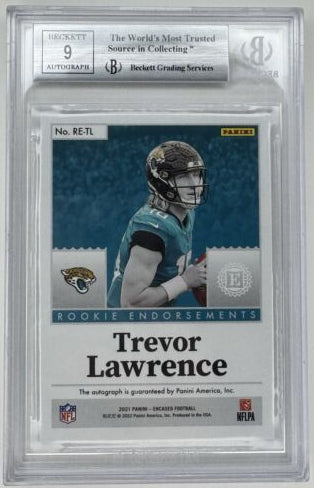 2021 Encased Gold Rookie Endorsements Trevor Lawrence On Card Auto /25