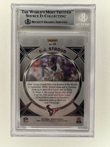 2023 CJ Stroud Panini Obsidian Equinox Orange /65 RC BGS 9 POP 1 MINT