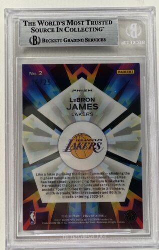 2023-24 Lebron James Prizm Kaleidoscopic #2 Mojo /25 BGS 8.5 NM-MT+