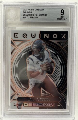 2023 CJ Stroud Panini Obsidian Equinox Orange /65 RC BGS 9 POP 1 MINT