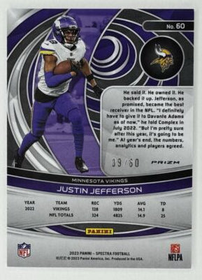 2023 Panini Spectra Justin Jefferson #60 /60 Nm+