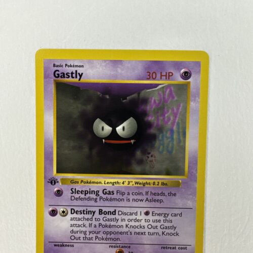 Pokémon Card Gastly - 1st Edition Base Set Shadowless 50/102  TCG