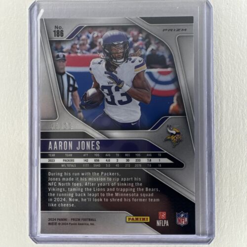 2024 Aaron Jones PRIZM White /35 #186 Mint Vikings