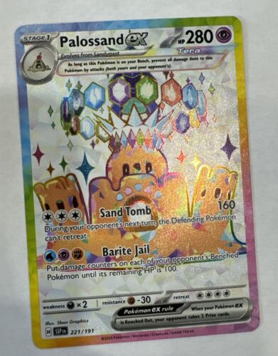 SURGING SPARKS Pokemon Palossand ex 221/191 2024 NM