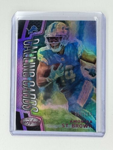 2023 Panini Certified - Calling Cards Amon-Ra St. Brown RC Numbered /199