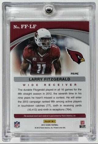 2013 Larry Fitzgerald Score Franchise Fabrics (MEM) 3 Color Patch Thick