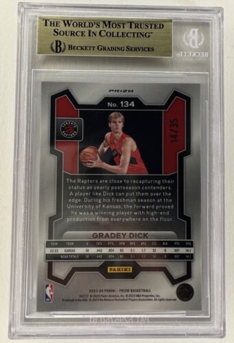 2023-24 Grady Dick Rookie Blue Shimmer FOTL /35 #134 BGS GEM MINT 9.5