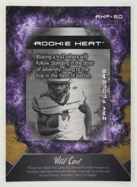 2023 Wild Card Matte #RH-ZF Zay Flowers Rookie Heat /8 SP RC Ravens