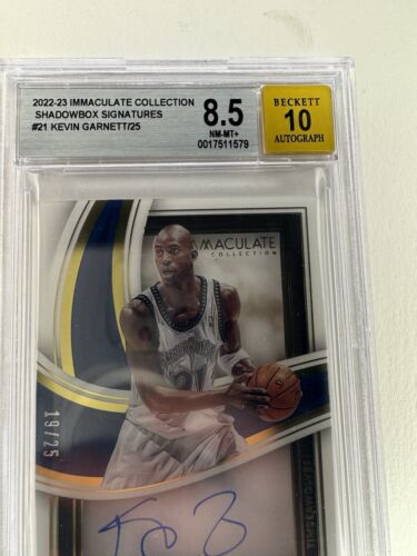 2022-23 Kevin Garnett Immaculate Shadowbox Signatures /25 BGS Auto 10/