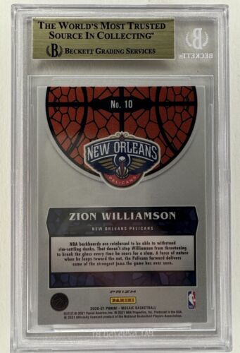 2020-21 Zion Williamson Panini Stained Glass #10 Case Hit BGS 9.5 POP