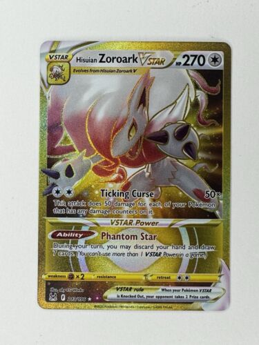 Pokemon Card Hisuian Zoroark VSTAR 213/196 Lost Origin Gold Hyper NM