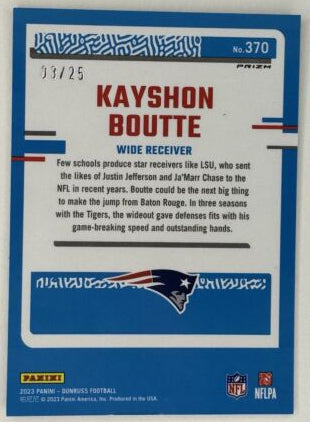 2023 Donruss KAYSHON BOUTTE Optic Rated Rookies Preview Black Pandora