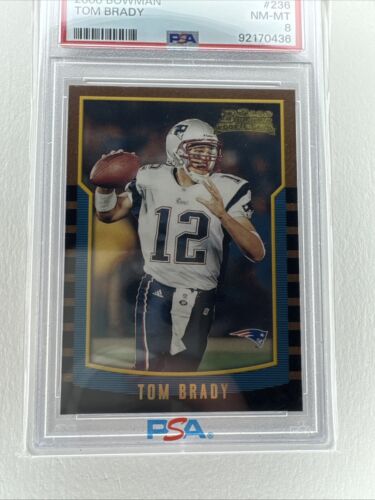 2000 BOWMAN  #236 TOM BRADY ROOKIE RC PSA 8 THE GOAT! TB12