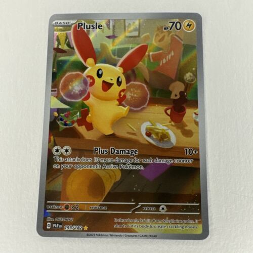 Pokemon Paradox Rift Plusle Art Rare 193/182 Near Mint English