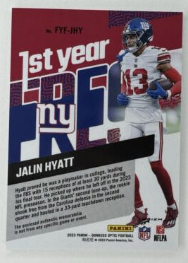 2023 Optic Jalin Hyatt Patch Rookie Year