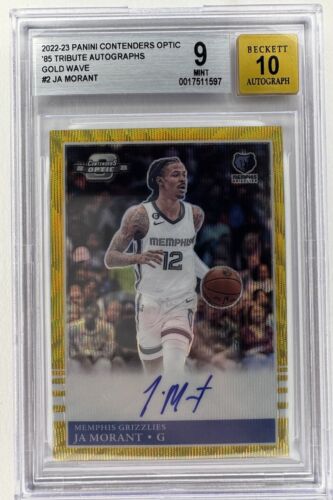 2022-23 Ja Morant Gold Wave /10 Tribue Autographs BGS Auto 10/8.5 Mint