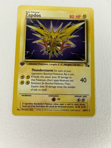 Pokémon WOTC 1st Edition Zapdos Fossil Non-Holo Rare 1999 30/62