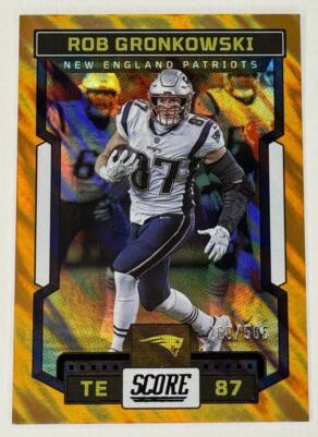 2023 Score Rob Gronkowski Orange Lava /565 New England Patriots