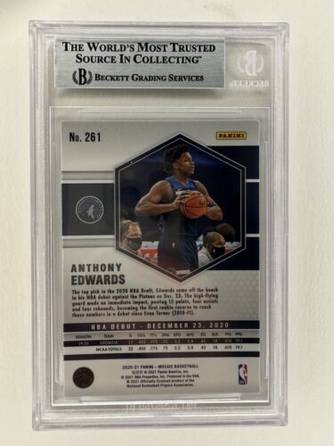 2020-21 Anthony Edwards Panini Mosaic Silver Rookie BGS 9 RC