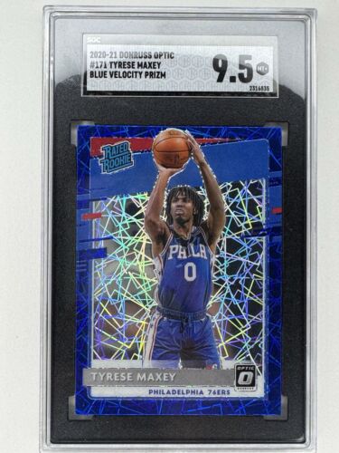 2020 Tyrese Maxey Blue Velocity PRIZM Rookie SGC 9.5