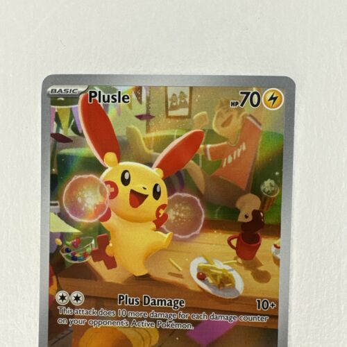 Pokemon Paradox Rift Plusle Art Rare 193/182 Near Mint English